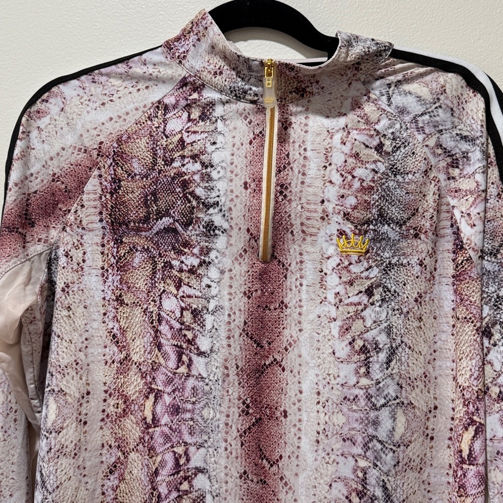 Kastel Denmark 1/4 Zip Performance Long Sleeve Top Snakeskin Print -  size XL - Picture 2 of 10